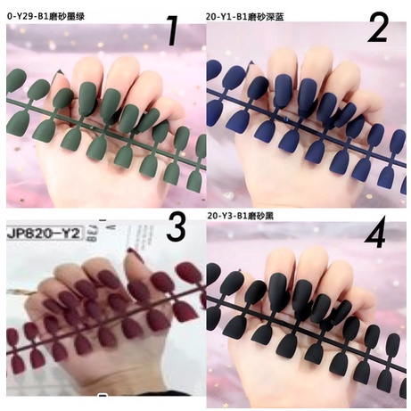 KUKU PALSU Matte False Nail Art Nude Coffin Ballerina Drop shaped Press On Fake Hiasan Kuku