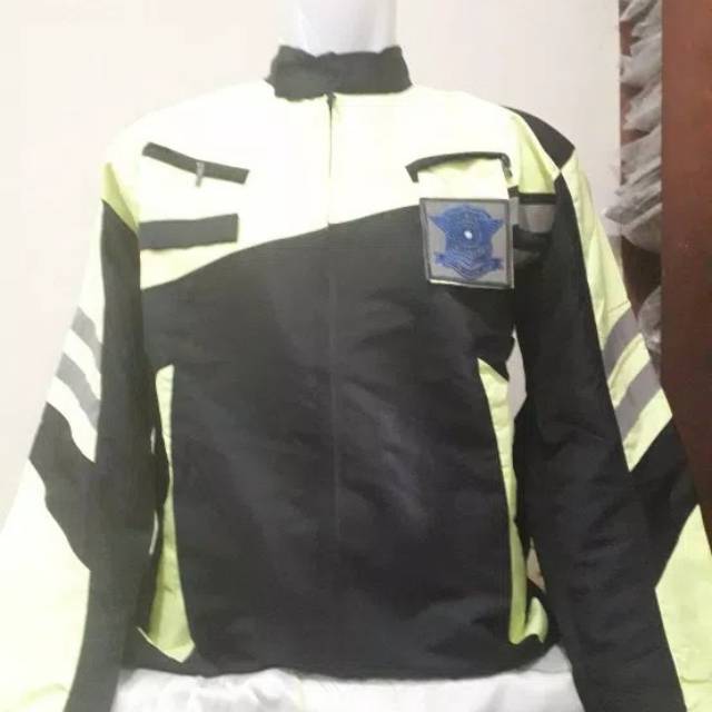 Jaket Taslan polantas hitam stabilo | Jaket touring polantas | Jaket polantas htam kuning stabilo