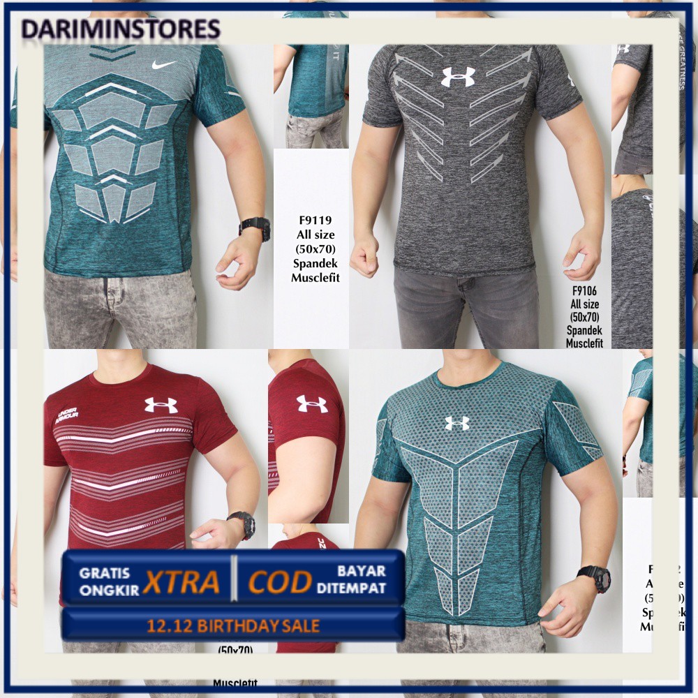 Kaos olahraga pria bagus import kaos gym fitness pria DSt