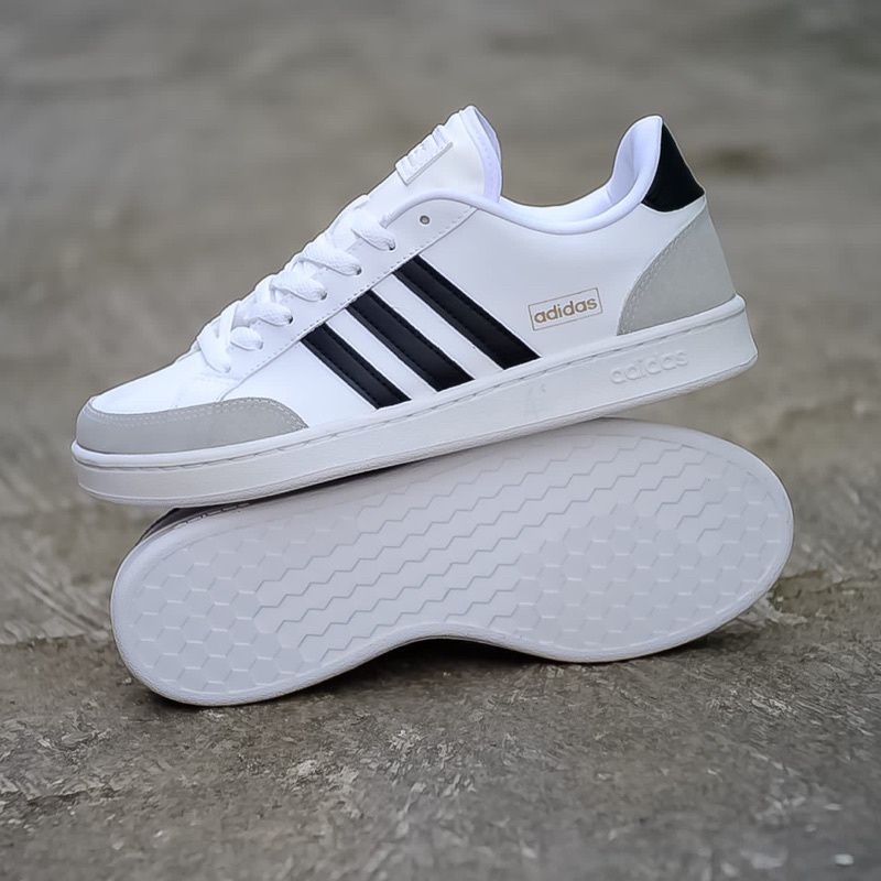 Sepatu Ads Grand Court SE White Black Original OEM Sneakers Pria