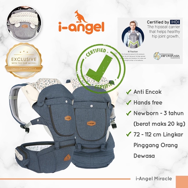 i-Angel Miracle 4 fungsi - Gendongan bayi /Hipseat Baby Carier