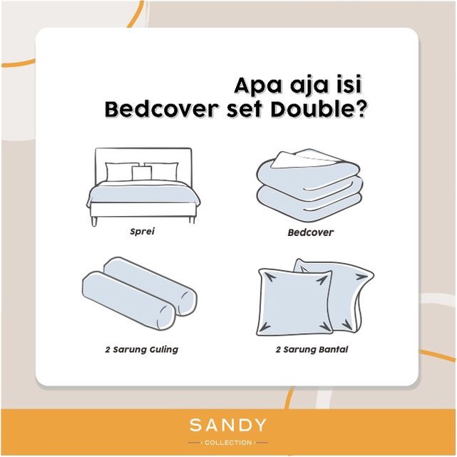 Bedcover Set Sandy Collection Emerald Katun Jepang Sprei Tinggi 30 atau Sprei Tinggi 40cm