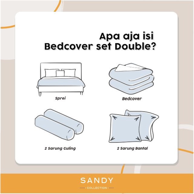 Bedcover Set Sandy Collection Emerald Katun Jepang Sprei Tinggi 30 atau Sprei Tinggi 40cm