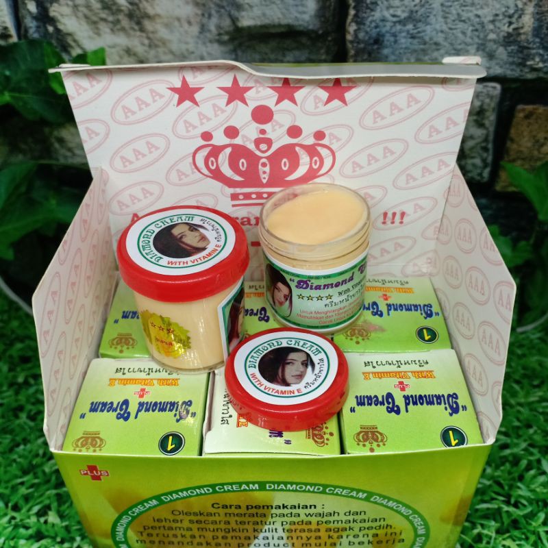 CREAM DIAMOND HIJAU ORIGINAL TUTUP MERAH