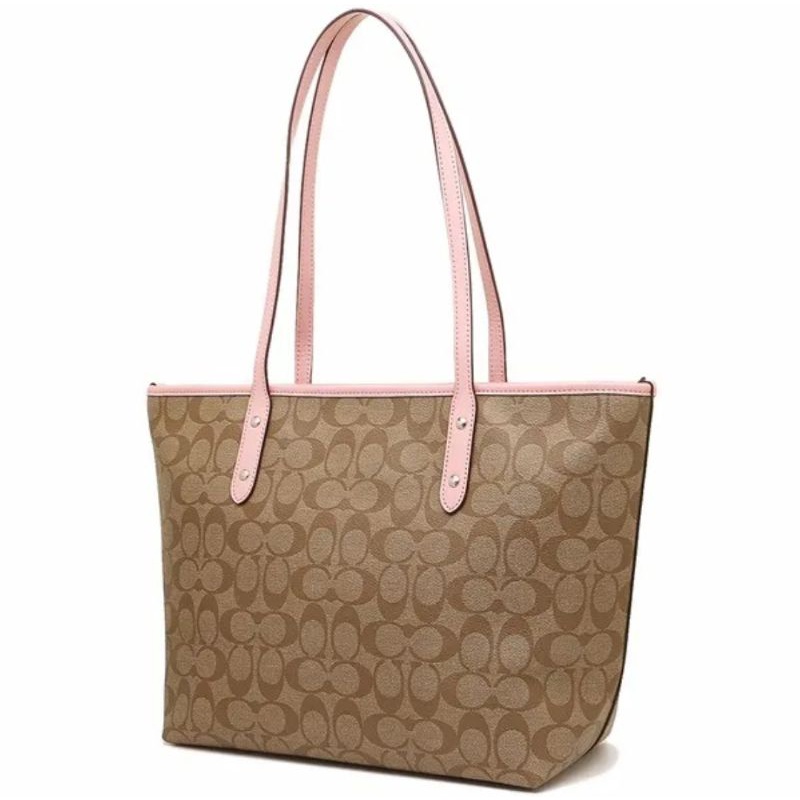 Coach City Zip Tote In Signature Canvas (C58292)