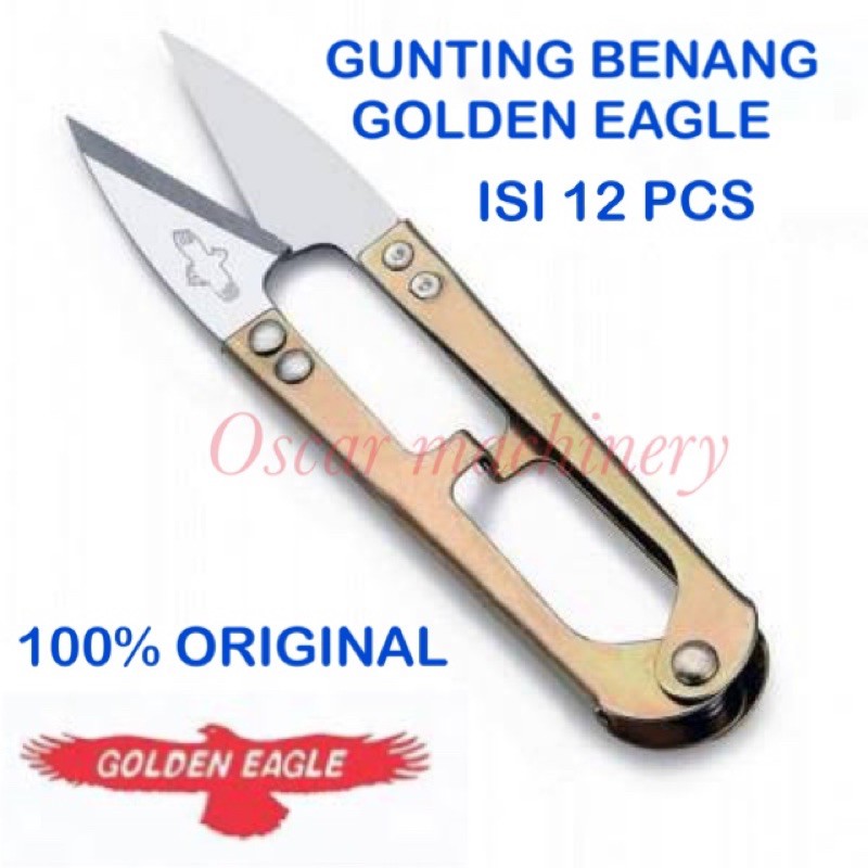 12 pcs gunting benan stainless  golden eagle TC-805 original thread scissors thread cutter gunting jahit emas