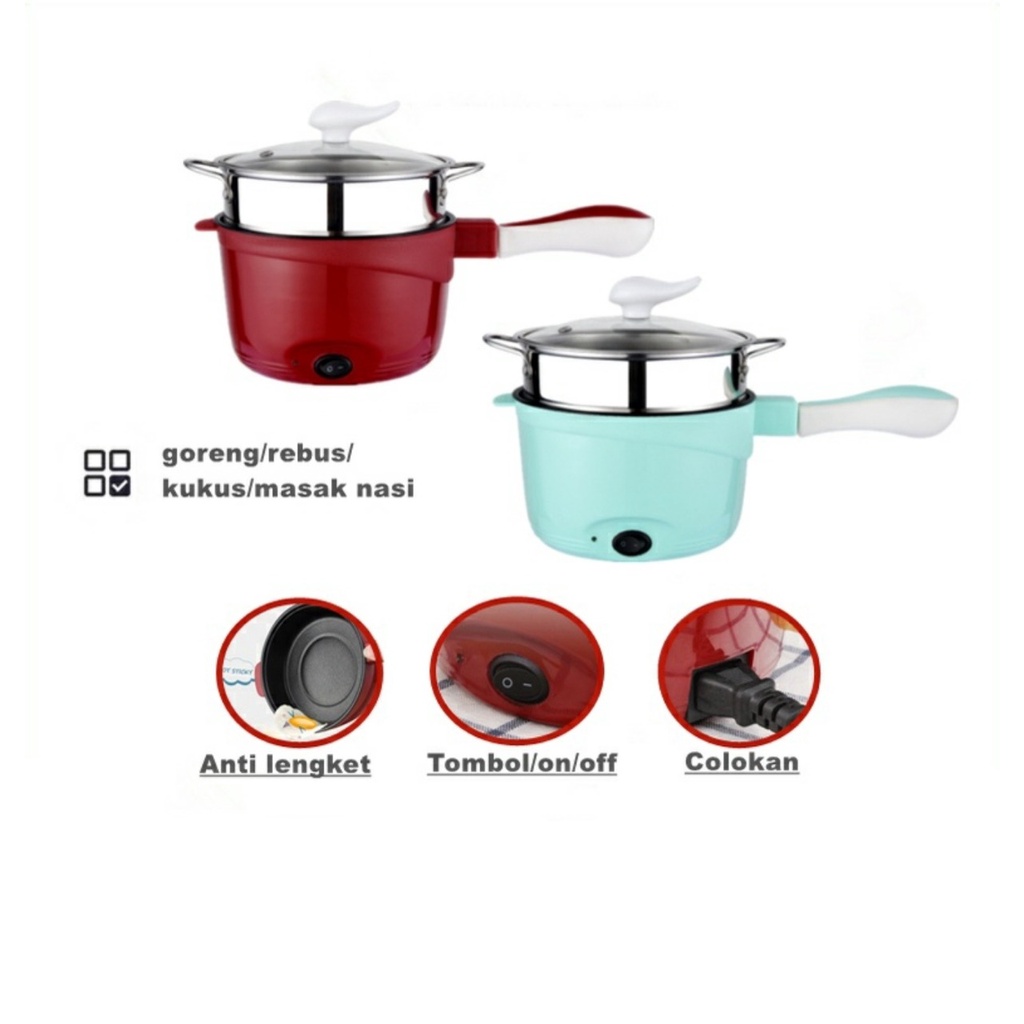 PROMO Panci terbaru Elektrik Fry Pan Panci Listrik Serbaguna Lapisan Stainless Steel multifungsi -GOSALE99