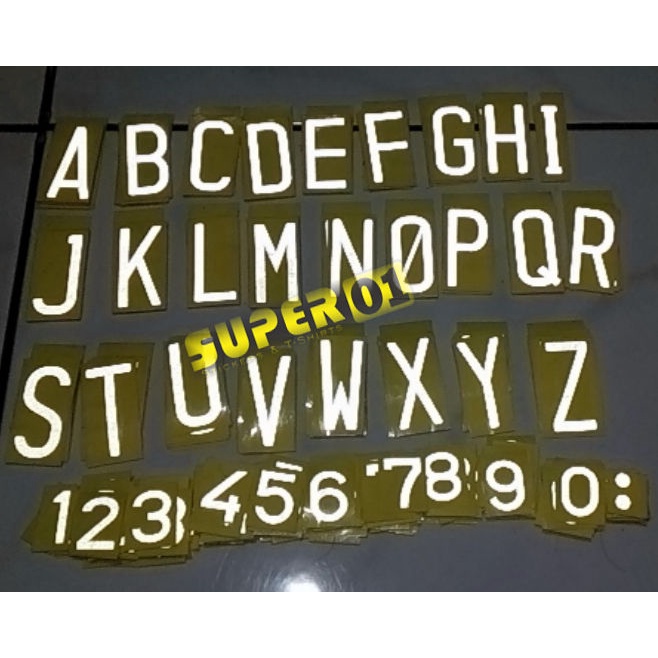 Stiker Huruf Plat Nomor Motor sticker Nyala Terang skotlet scotlite Satuan