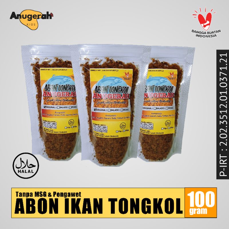 

Abon Tongkol Asli Abon Ikan Non MSG Original / Balado / Pedas 100gr