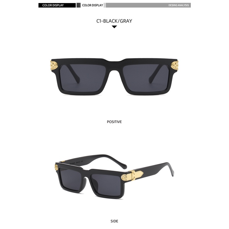 2021 fashion new European and American ins personality small frame square sunglasses