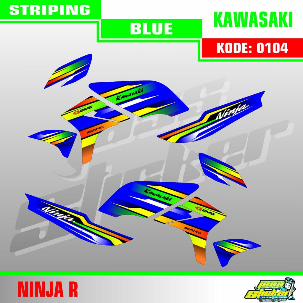 COD DECAL STICKER NINJA R / STIKER STRIPPING NINJA R / STRIPING VARIASI NINJA R / AKSESORIS NINJA R