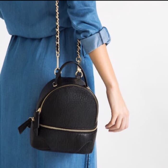 TAS ZARA ORIGINAL BACKPACK CONVERTIBLE BESTSELLER TAS RANSEL ORI HC - Hitam