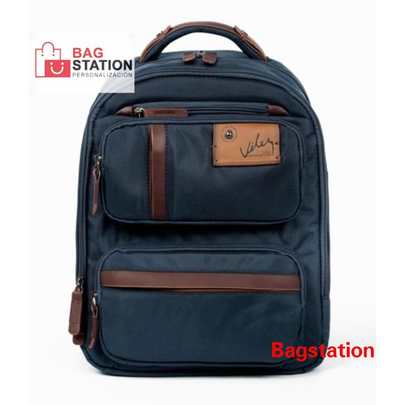 BACKPACK LIVING CONTRASTING DARK BLUE ORIGINAL IMPORT TAS RANSEL LAPTOP CASUAL PRIA DAN WANITA