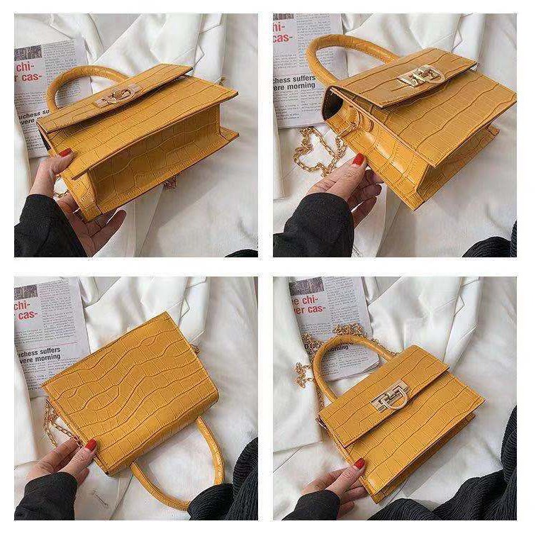 Rowling (Tas-180）Tas Selempang Wanita Fashion Croco Kotak /Tas Selempang Wanita Cantik Dan Elegan