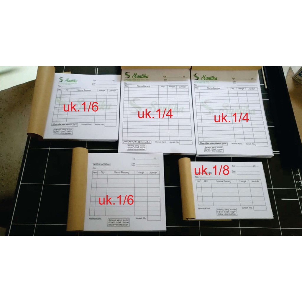 

BUKU NOTA KONTAN KECIL 1/8 HVS 1PLY / NOTA KONTAN 1 RANGKAP ISI 50 LBR