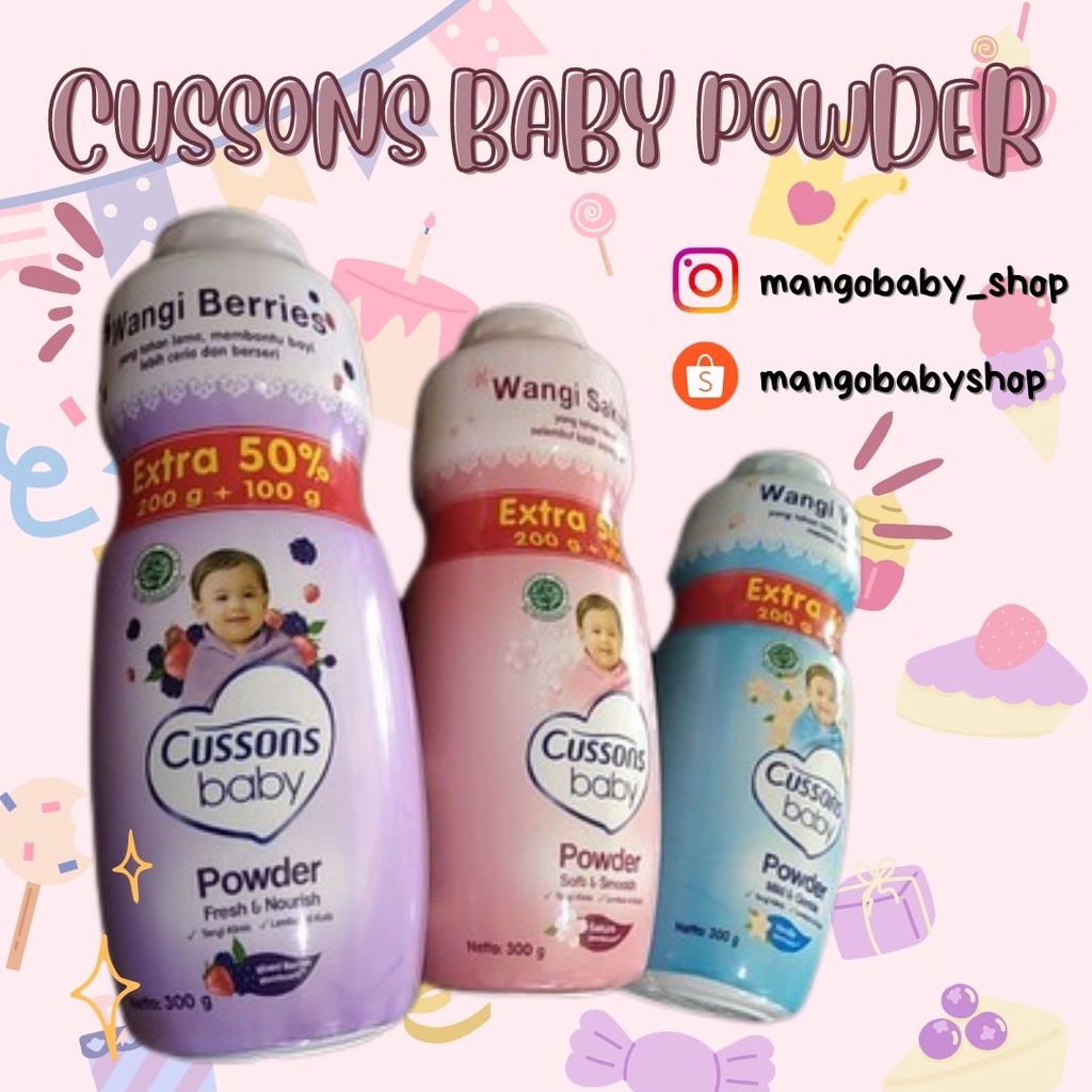 CUSSON BEDAK EXTRA ISI 350+150GR/ 200+100GR, Cussons bedak bayi 350+150GR/ 200+100GR PLUS