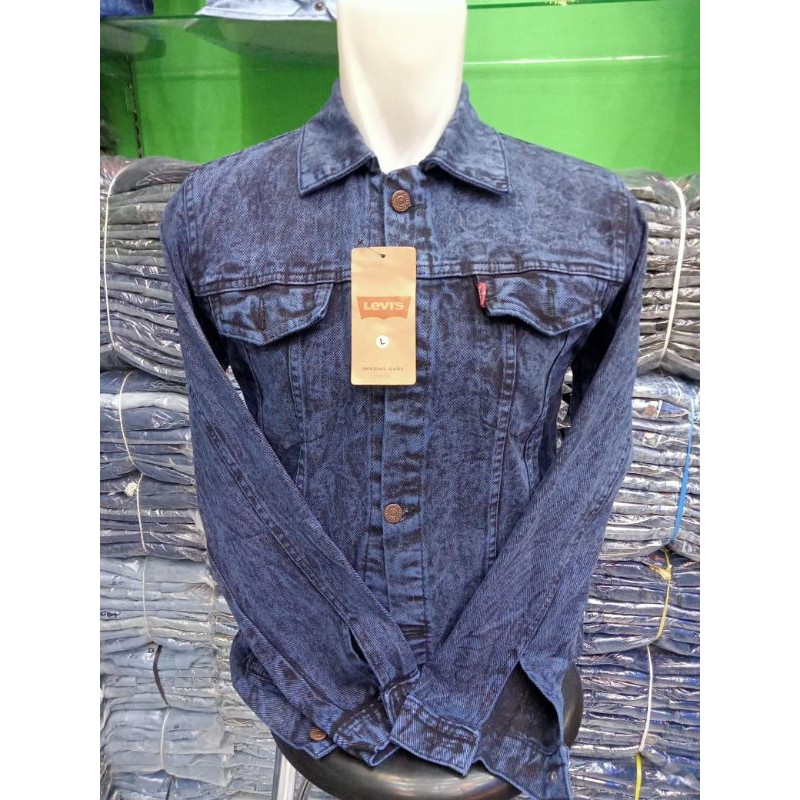 jaket jeans BLACK WASH/precak/sembur size:M,L,XL