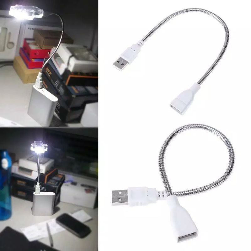 Kabel flexible extension/sambungan usb male-female bahan metal