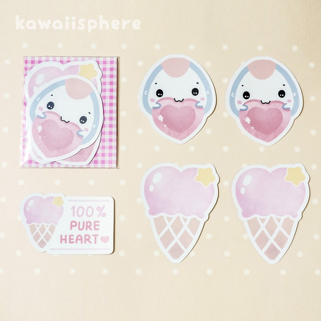 

Valentine Sweets Onigiri Die Cut Card | Set isi 5 | Kawaiisphere Valentine Edition | Kartu Valentine