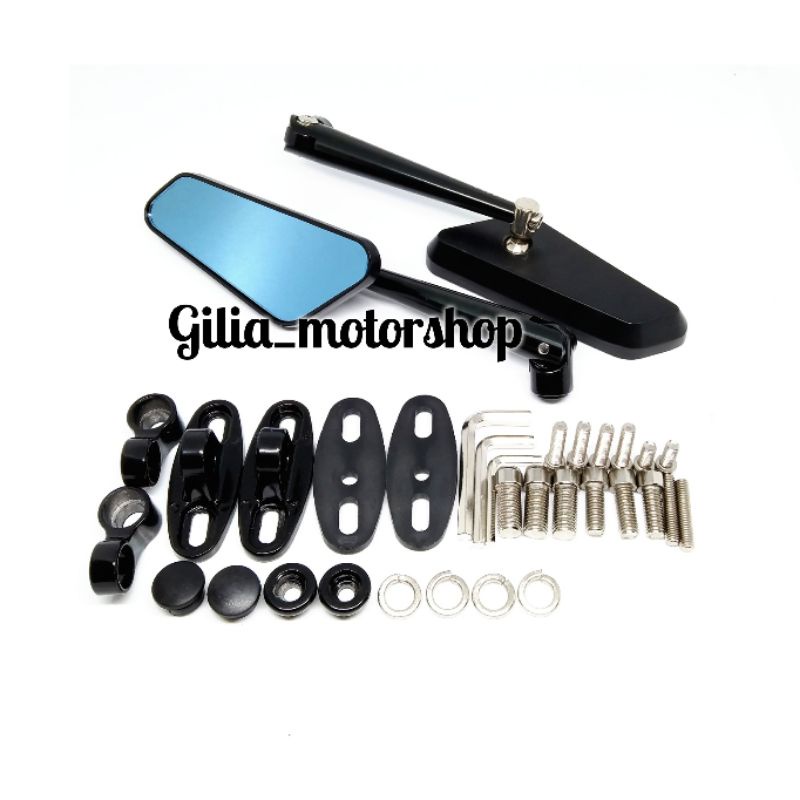 Spion Circuit Cnc Mirror biru  Kaca Spion Circuit Kaca Biru Spion Hitam Universal