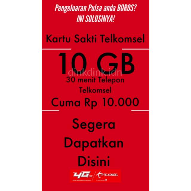 Kartu Perdana Sakti Telkomsel Paket 10gb Cuma 10ribu Murah Bkn Kartu Spesial Grab Gojek Rp 10 000 Shopee Indonesia