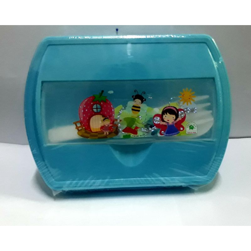 kotak makan/ompreng green leaf 7366 + sendok garpu