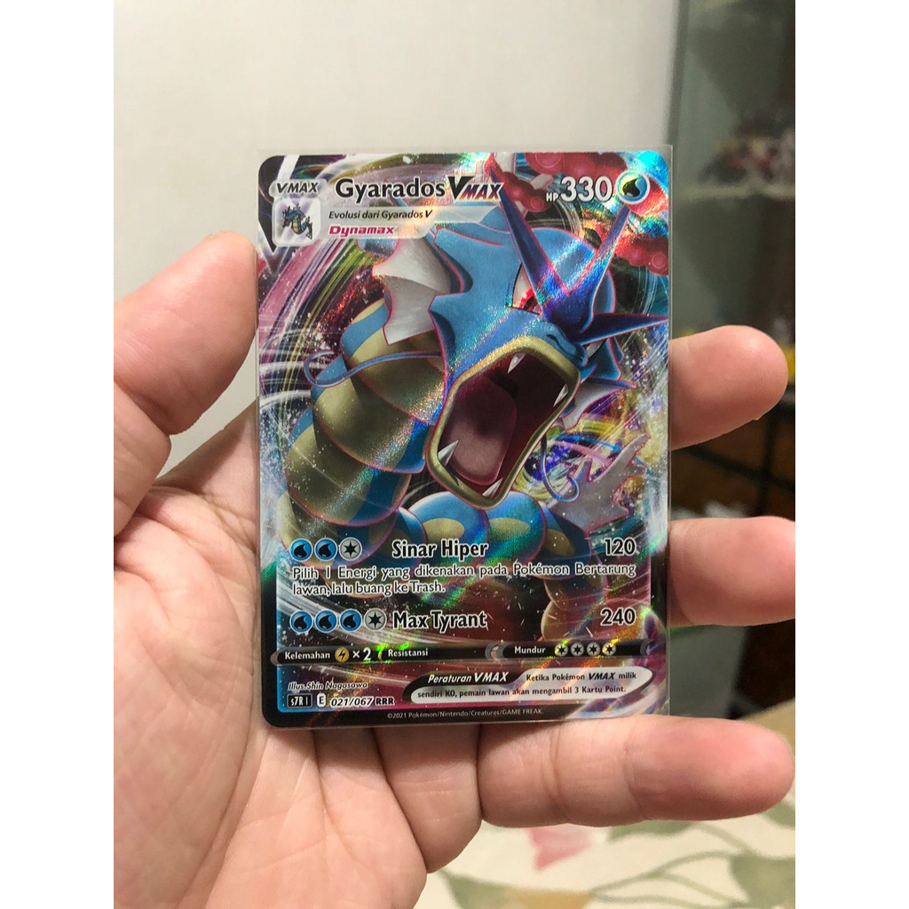 Kartu Pokemon TCG Gyarados VMax RRR s7R Arus Langit Biru Rayquaza Original Indonesia