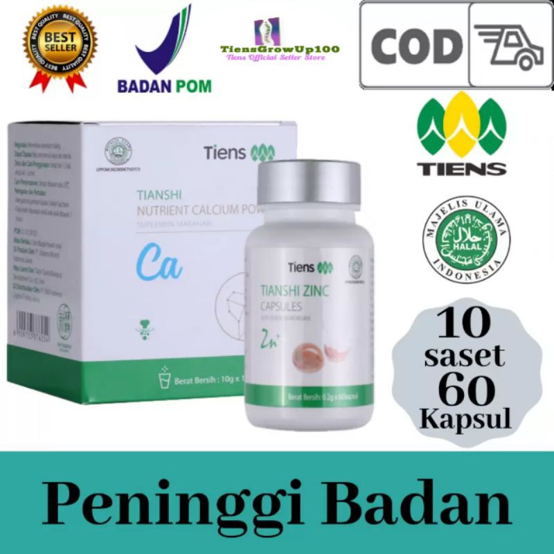 

Paket Peninggi Badan Tiens Original Susu NHCP dan Zinc Kapsul