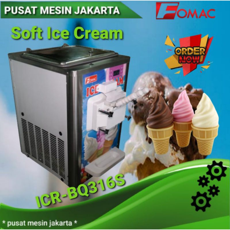 ICR-BQ316S SOFT ICE CREAM MESIN PEMBUAT ES KRIM CONE 3 TUAS FOMAC