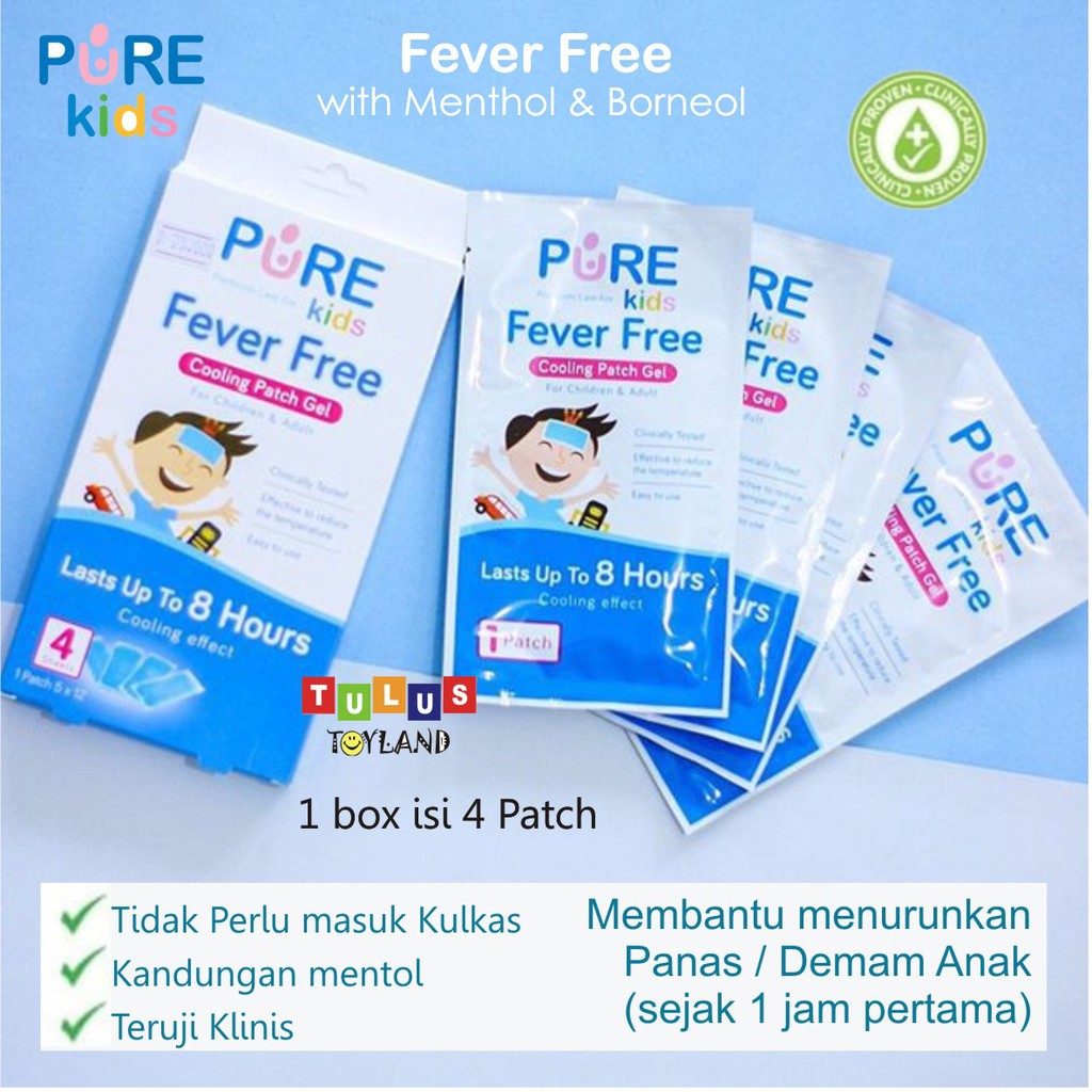 Pure Kids Fever Free Baby PureKids Plester kompres demam anak bayi PureBB Penurun Panas Baby