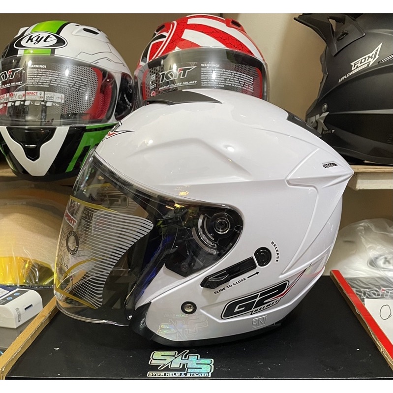 HELM G2 OPTIMAX SOLID DOUBLE VISOR PUTIH