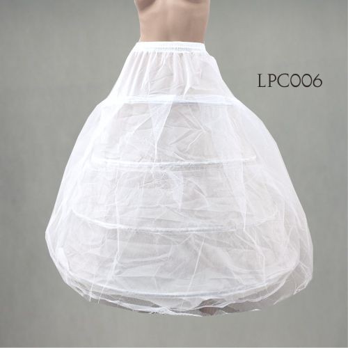 [BISA COD] PETTICOAT PANJANG ROK GAUN PENGANTIN PESTA 4 RING 2 LAYER LPC006