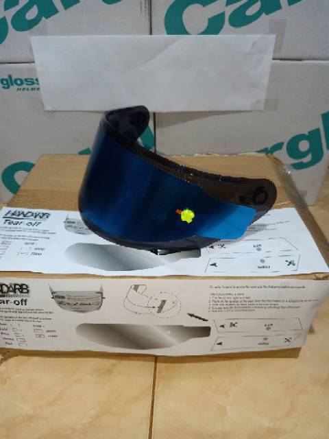 paket Kaca helm Flat visor + Tear off + tear off post NHK RX9 GM RacePro