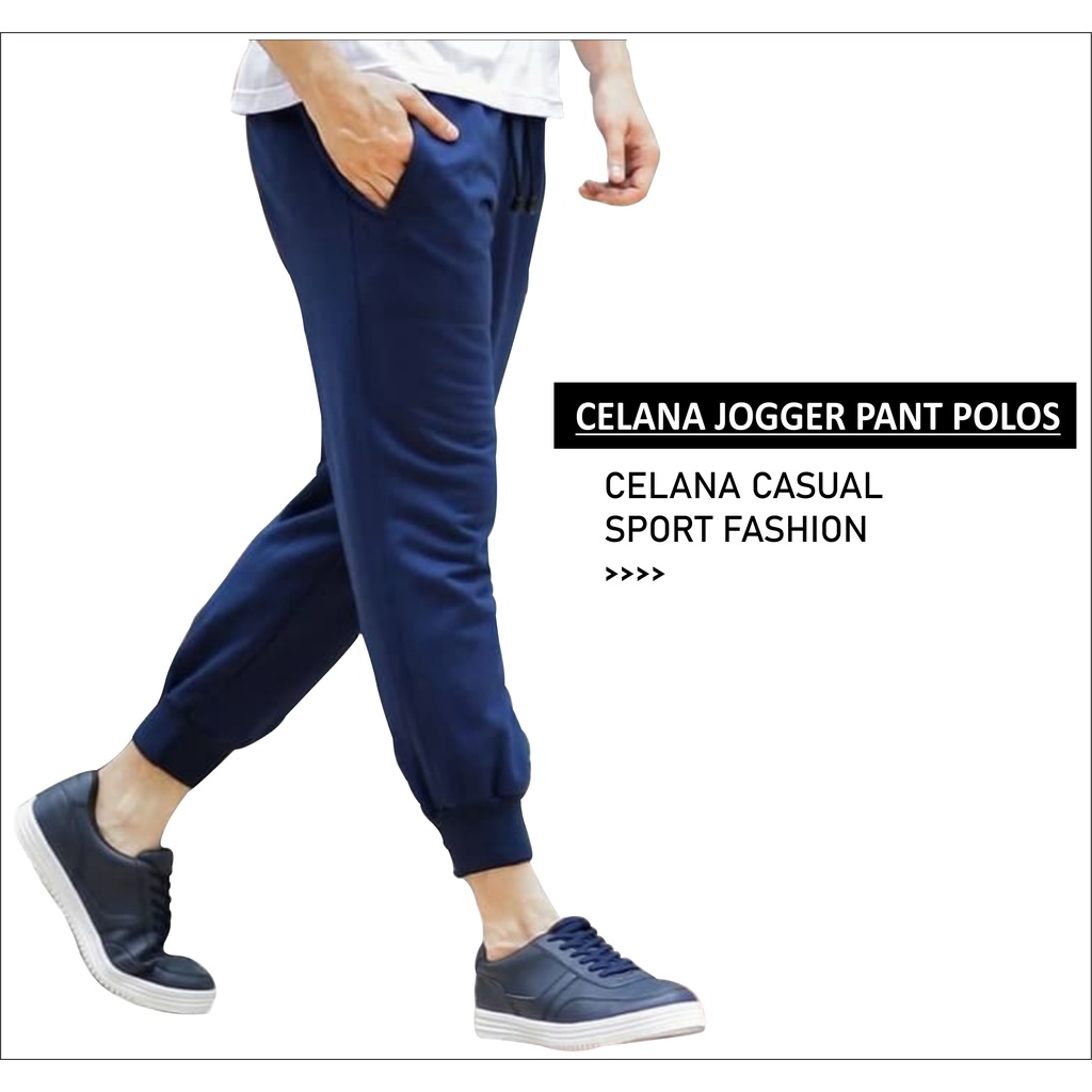 CELANA JOGGER PANJANG POLOS SWEATPANTS TRAINING DEWASA PRIA WANITA JUMBO SIZE M-XXL JOGER OLAHRAGA GYM BAHAN TERRY