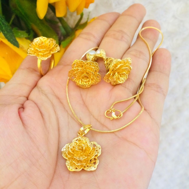 Set kalung mawar alpaka bali