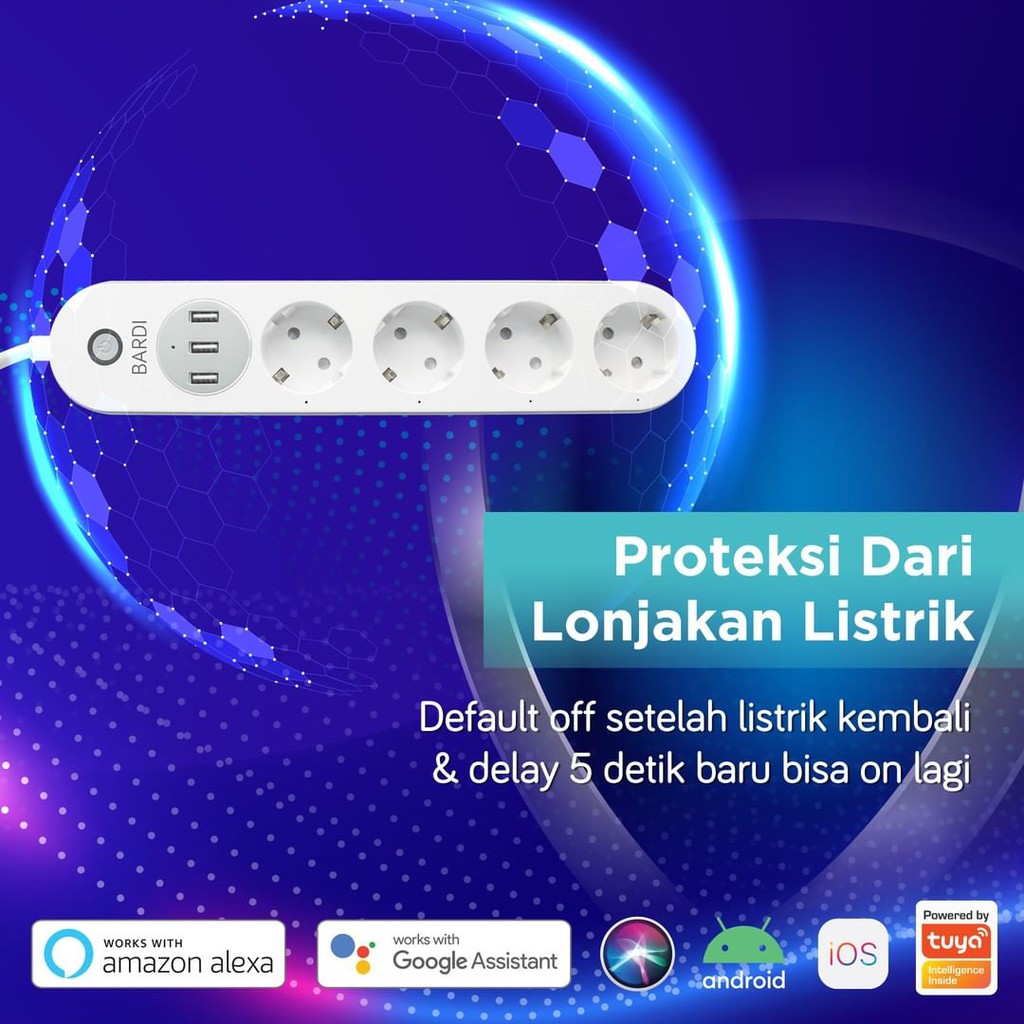 BARDI Smart Extension Power Strips Stop Kontak [Wifi] Colokan Listrik