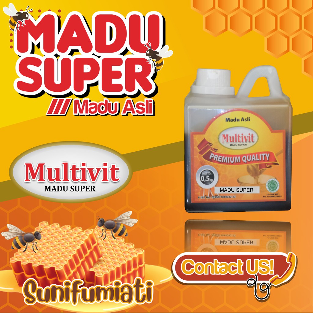 

Madu Multivit Super 0,5kg | 100% Madu Asli