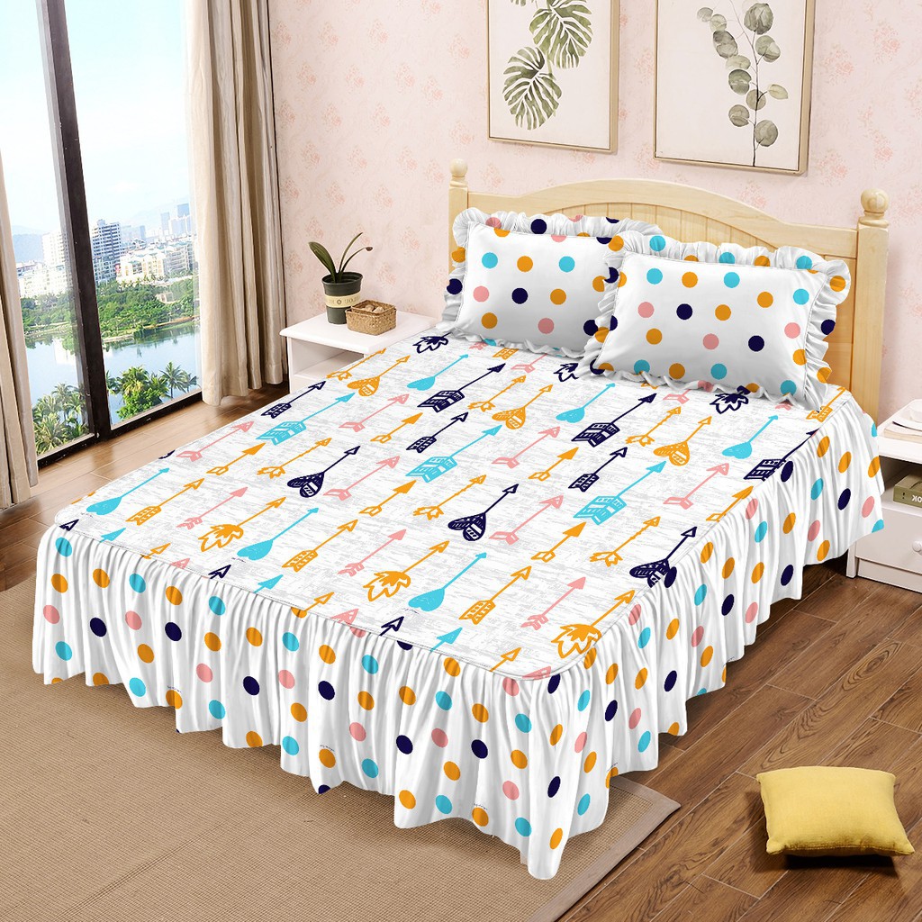 WW Sprei Lady Rose RUMBAI ARROW 180x200 King Size 180 cute love white