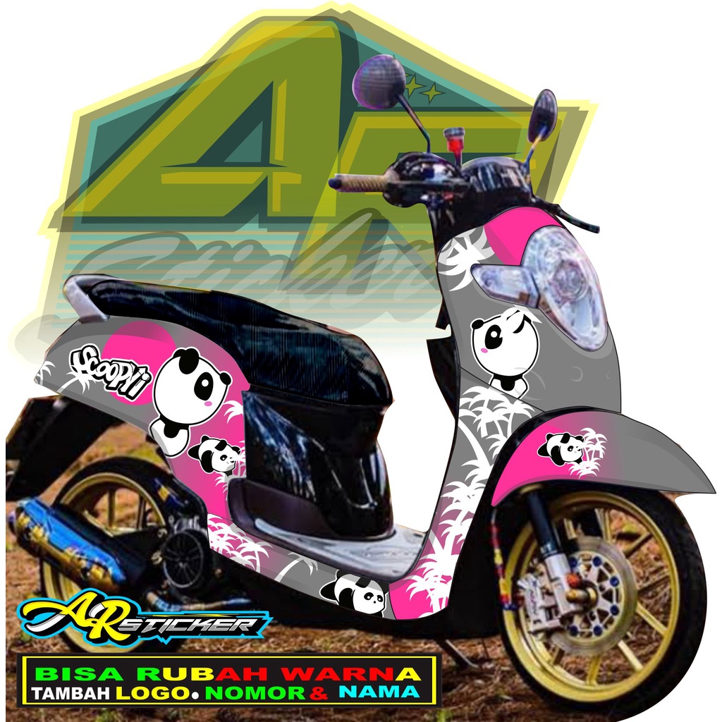 Decal Scoopy Panda Sticker / Stiker Scoopy Full Body Decal Scoopy full body Full Blok Decal Fi 2017 