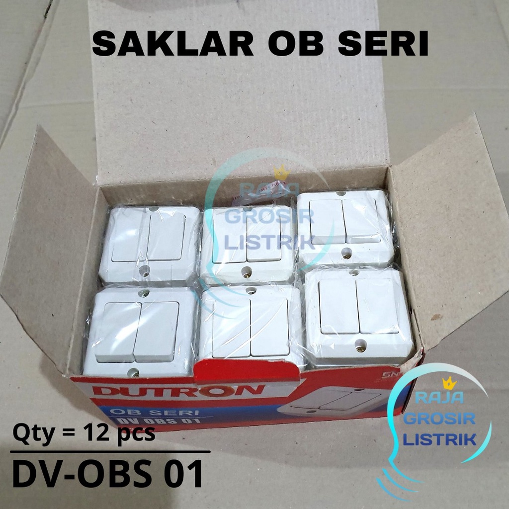 DUTRON Saklar Seri Outbow DV OBS 01 Saklar Double Saklar Tempel 2 Tombol