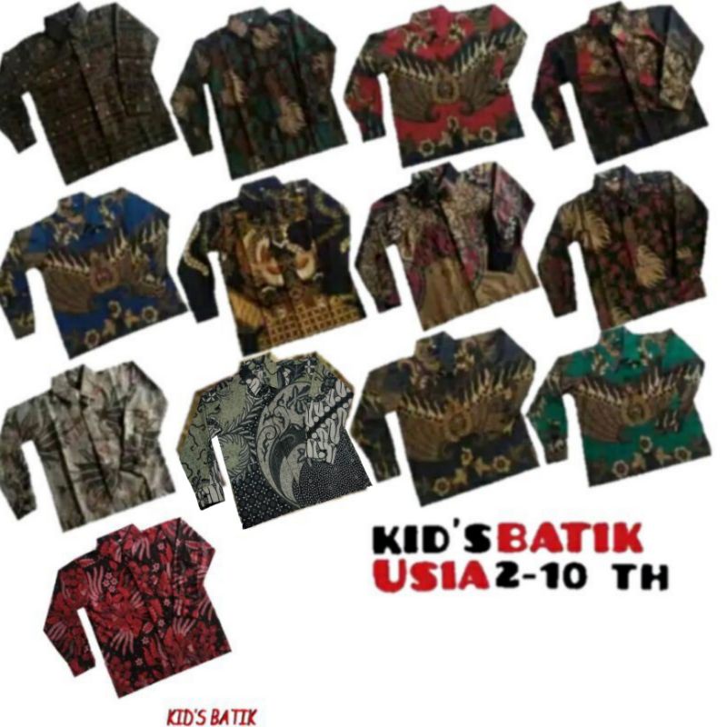 Kemeja Batik Anak - batik anak - baju batik anak laki laki umur 2-12 tahun kemeja batik anak panjang