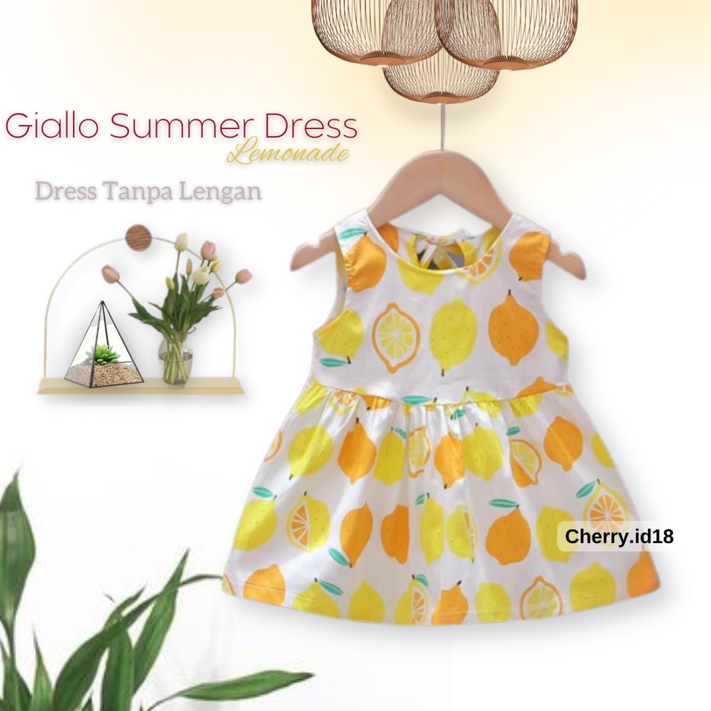 Cherry COD Giallo Summer Dress Lemonade / Baju Anak Perempuan / Dress Anak Cewek / Baju Tunik Anak D40