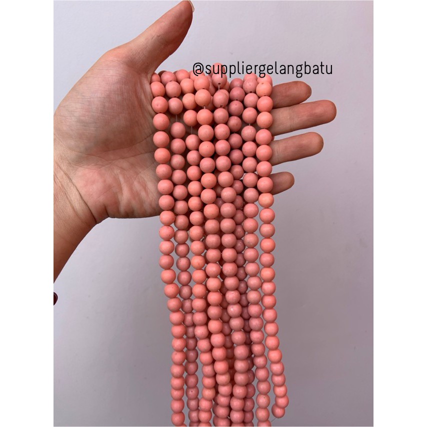 batu bahan soft pink pirus 10mm natural phyrus aksesoris gelang kalung