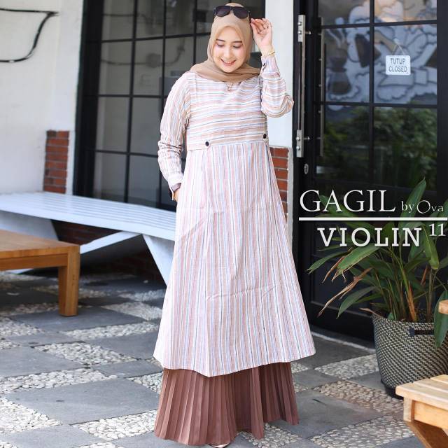 PAKAIAN WANITA TUNIK STYLE KEKINIAN BARU / Stelan Prisket Violine Vol 11 By Gagil
