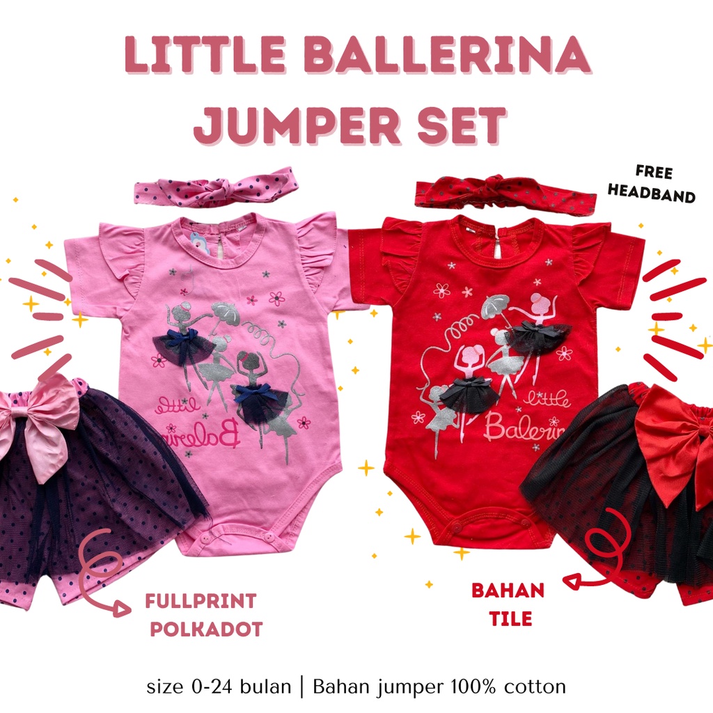 baju anak perempuan baru lahir newborn 0-12 bulan little ballerina tutu pants set