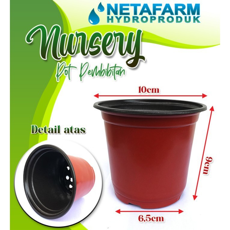 POT NURSERY ELASTIS Pembibitan Tanaman Coklat Hitam no 100 - 1 Lusin