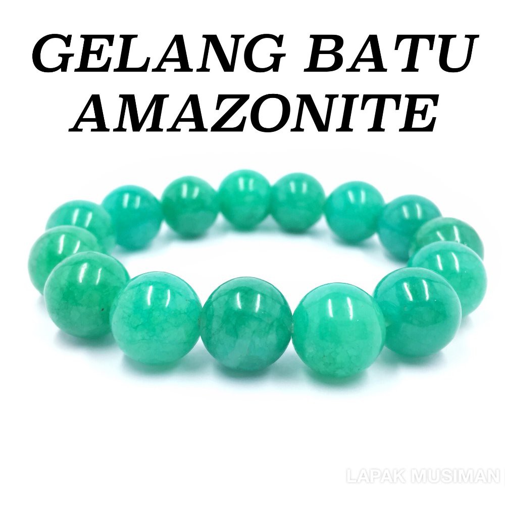 [Bayar di Tempat] GELANG BATU AMAZONITE ASLI NATURAL