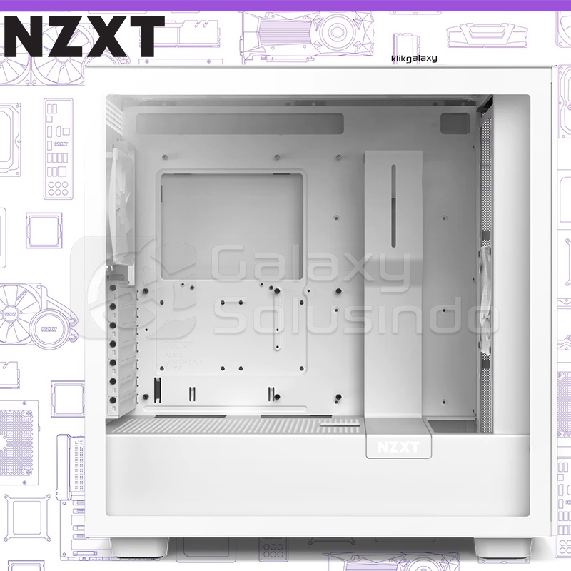 NZXT H7 Matte White Tempered Glass Mid Tower Gaming Case