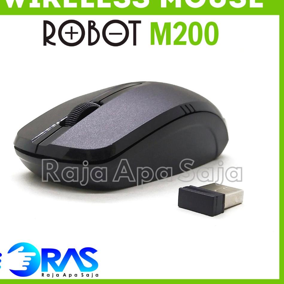 MOUSE ROBOT M200 WIRELESS - Mouse Bluetooth Tanpa Kabel Mous Komputer PC Laptop Mouse Leptop