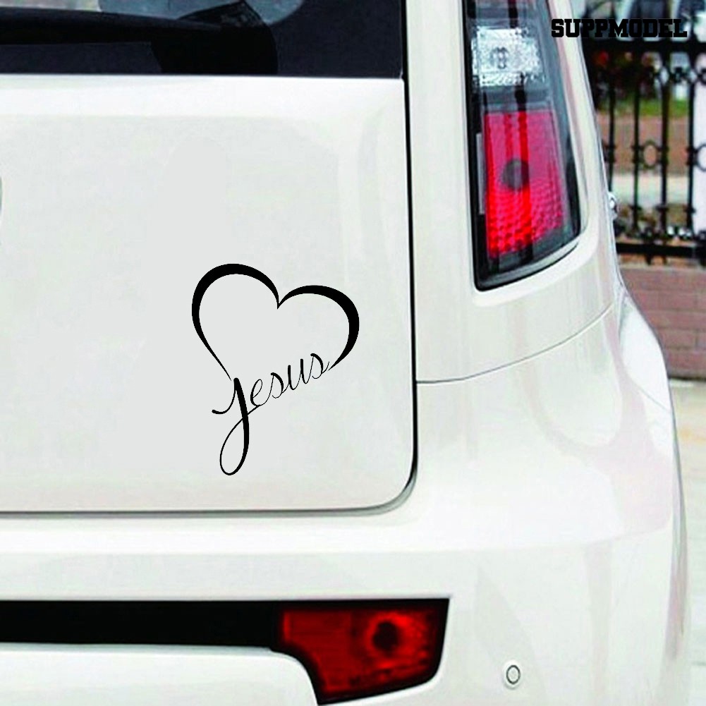 Supmodel Jesue Heart Reflective Car Trunk Body Bumper Window Decorative Decals Sticker